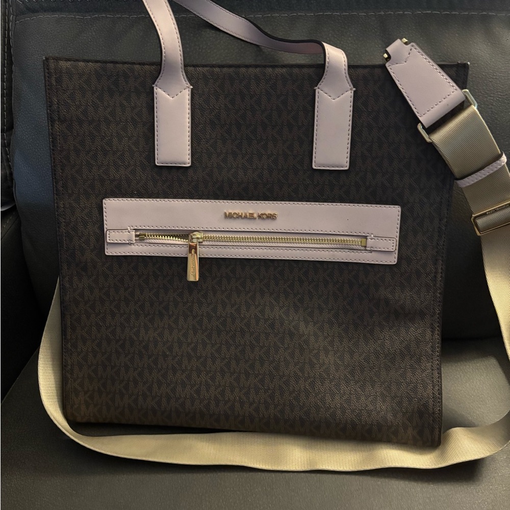 Michael Kors Brown and Pink Messenger Bag